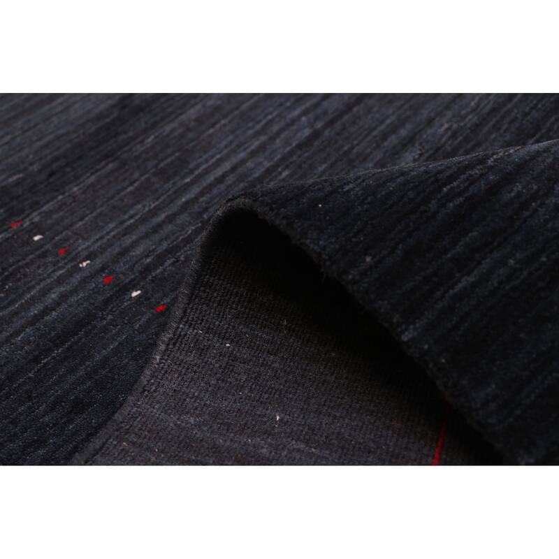 ECARPETGALLERY Hand Loomed Kashkuli Gabbeh Dark Navy Wool Rug - 5'0 x 7'10