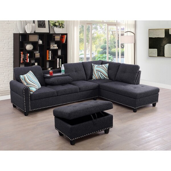 Black right on sale facing sectional
