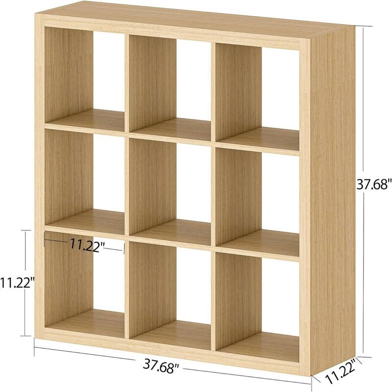 9 Cube Storage Organizer with Back Panels - 10.2"D x 37.7"W x 37.7"H
