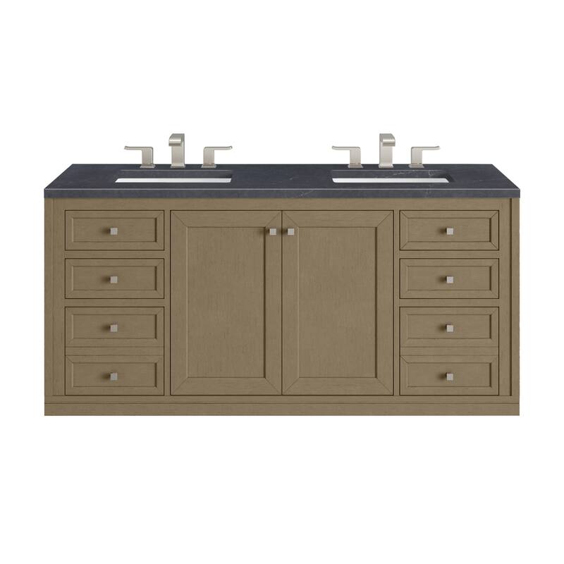 Chicago 60" Double Vanity, Walnut Whisper