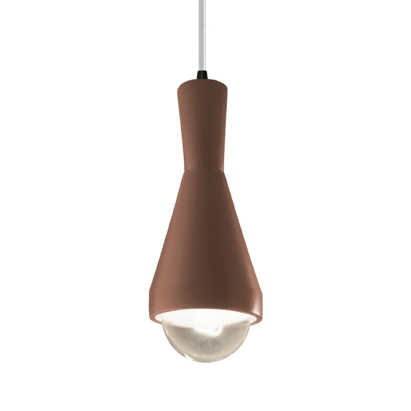 Justice Design Group Erlen 1-Light Pendant - White Cord/Canyon Clay/Matte Black