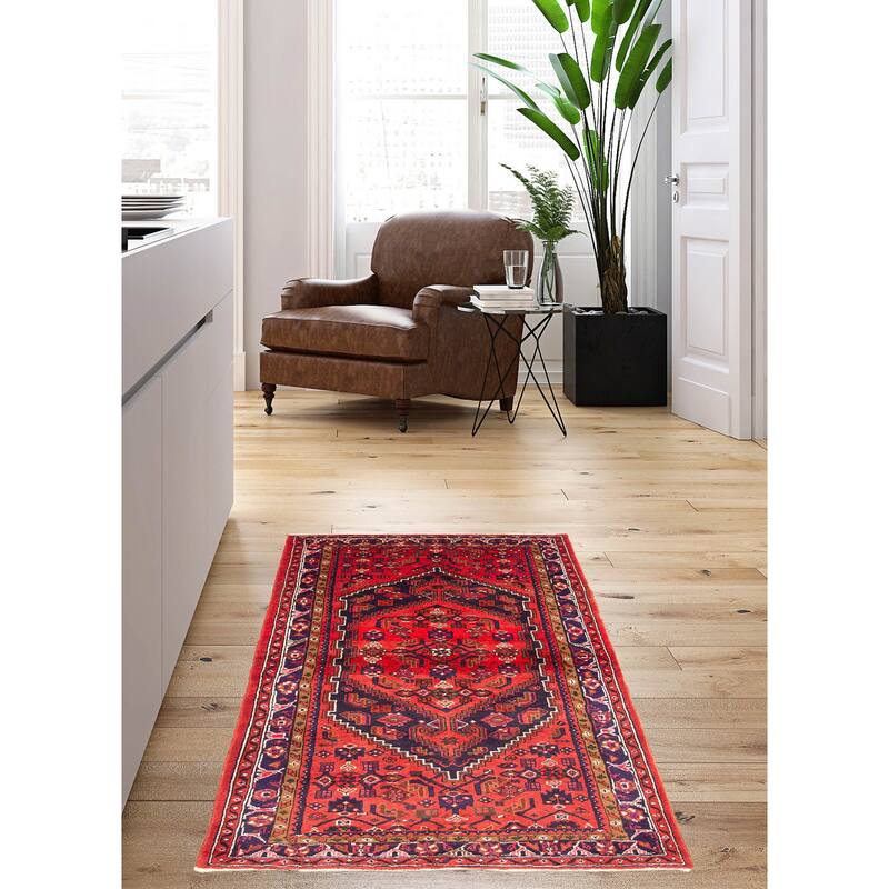 ECARPETGALLERY Hand-knotted Anadol Red Wool Rug - 4'4 x 7'4