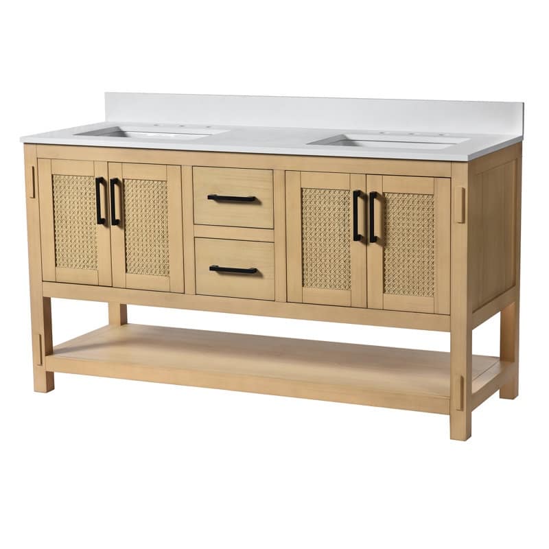Acroma - 60'' Double Bathroom Vanity With Stone Top