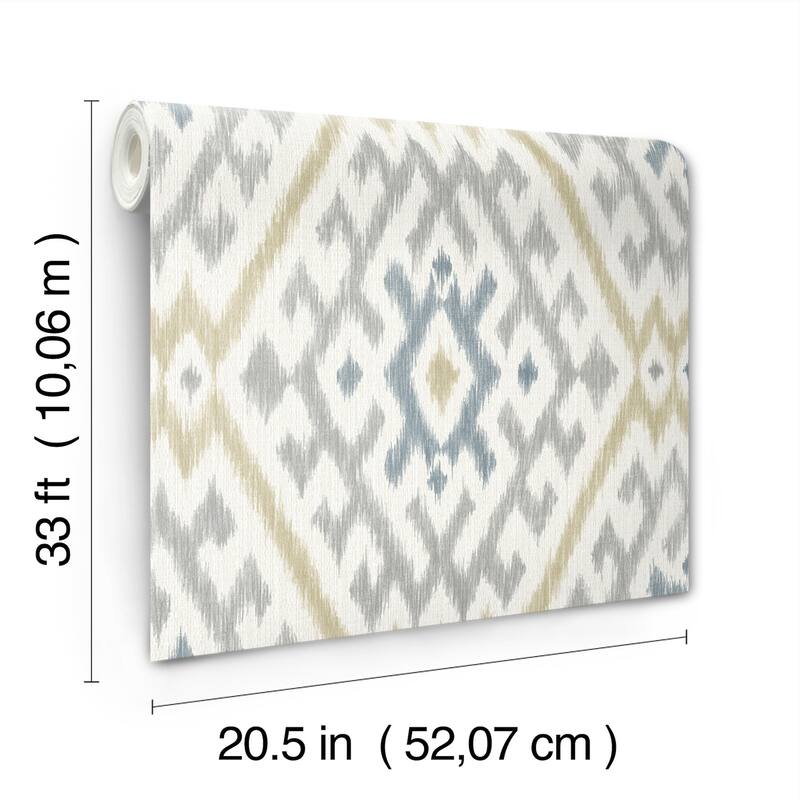 A-Street Prints Solola Chartreuse Ikat Wallpaper