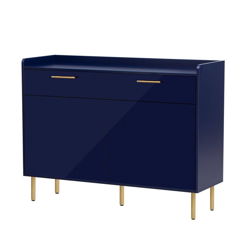 47.2 in. W Wooden Storage Cabinet with Drawers, Steel Pipe Table Legs