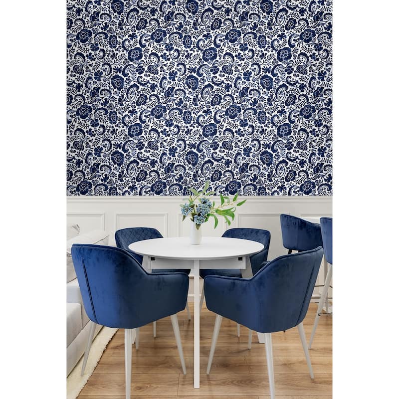 NextWall Tonal Paisley Peel and Stick Wallpaper