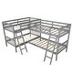preview thumbnail 15 of 16, Twin Size L-Shaped Pine Wood Bunk Bed, Separatable to 2 L-Shaped Beds