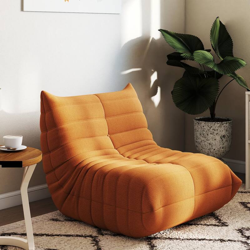 Kinbor Bean Bag Chair - Adult Bean Bag Chair with Soft Memory Foam - Brown - Medium