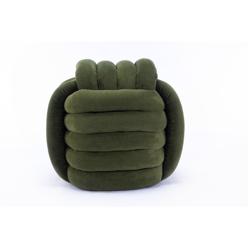 Chenille Fabric Ottoman Vanity Stool, Knot Design Ottoman Footstool, Multi-Functional Upholstered Makeup Stool