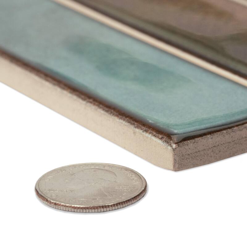 Merola Tile Borealis Aqua 5-7/8" x 11-3/4" Ceramic Wall Tile