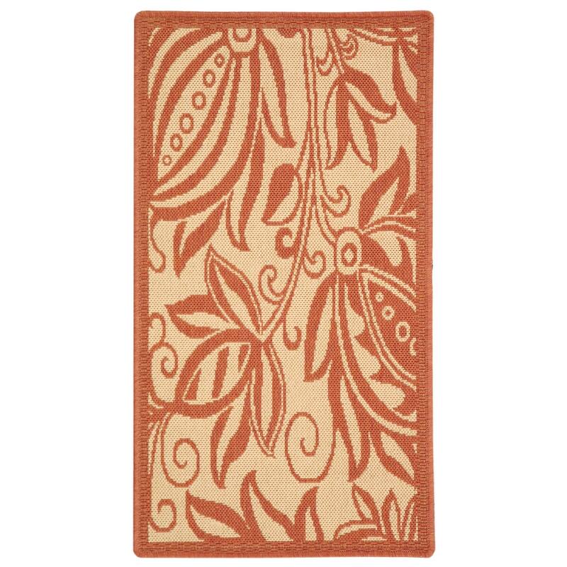 SAFAVIEH Courtyard Leatrice Indoor/ Outdoor Patio Backyard Rug - 2' x 3'7" - Natural/Terra