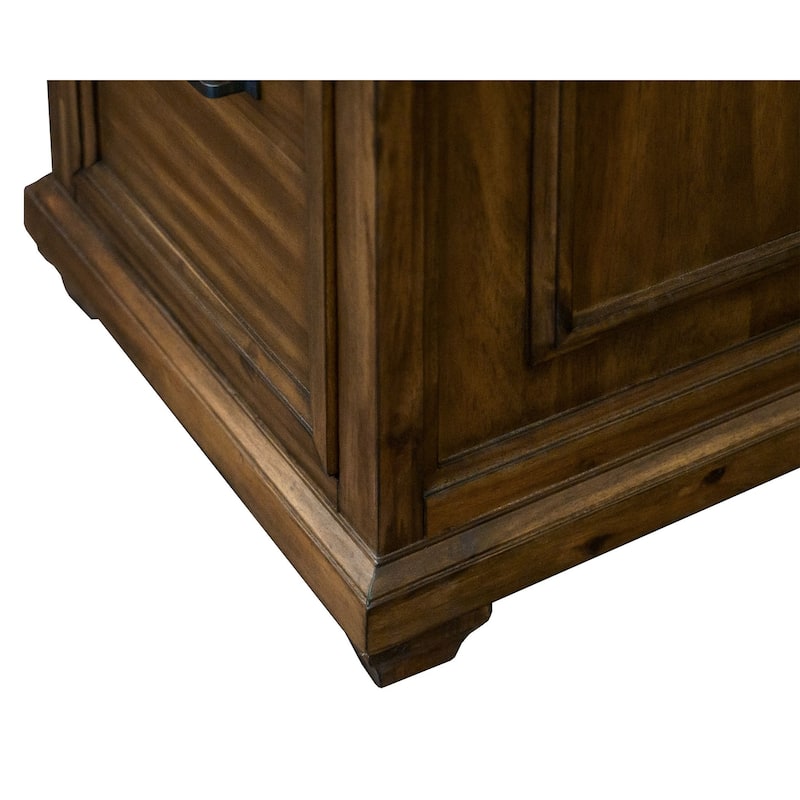 Traditional Wood L-Desk & Return, Writing Table & Return, Office Desk & Return, Corner Desk & Return, Brown