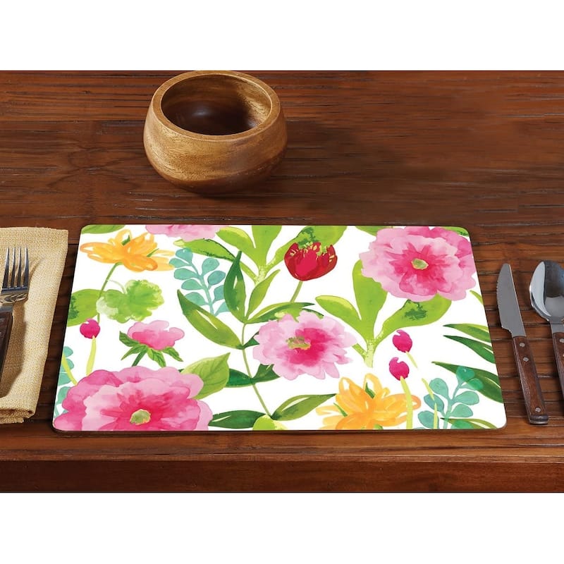 CounterArt Set of 2 Hardboard Placemats, Valentina Floral