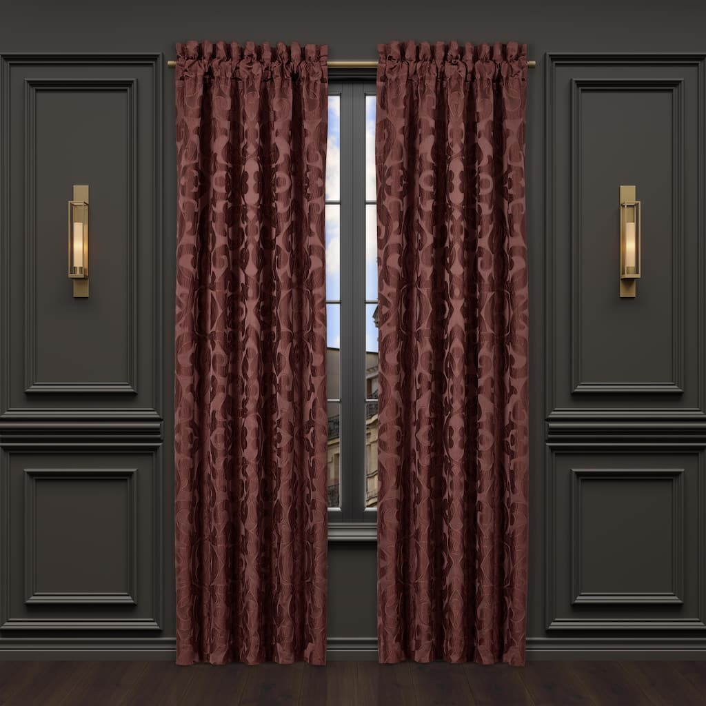 La Boheme Maroon Window Panel Pair