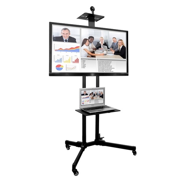 Mount-It! TV Cart Mobile TV Stand with Shelf
