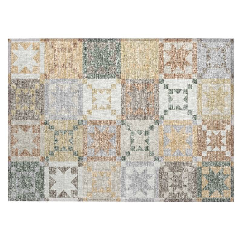 Machine Washable Indoor/ Outdoor Modern Newton Chantille Rug