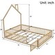 preview thumbnail 20 of 28, Full Size Wood House Platform Bed with Guardrail