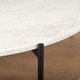 preview thumbnail 10 of 9, Larkin Two-Tier White Marble Top and Solid Wood Round Coffee Table