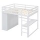 preview thumbnail 33 of 33, Full Size Loft Bed with Desk & Wardrobe, Solid Wood Kids Loft Bedframe w/3 Storage Drawers & 2 Shelves, Maximum Space Design
