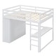preview thumbnail 16 of 15, White Full Size Solid Wood Loft Bed with Built-in Wardrobe, Desk, Storage Shelves and Drawers