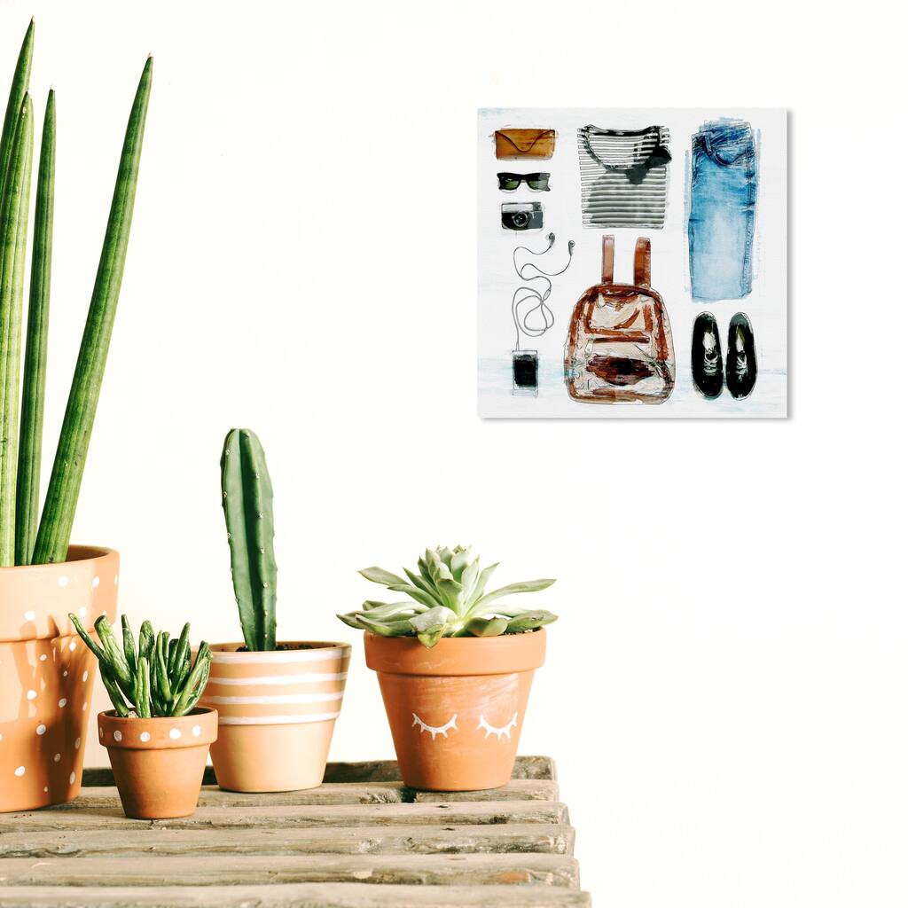 Wynwood Studio Canvas Fashion and Glam Updated Summer Kit Brown and Dark Brown Modern & Contemporary Wall Art Canvas Print