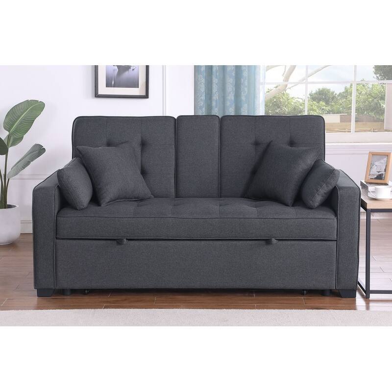 Cody II 70"W Convertible Sleeper Loveseat with Dropdown Console, Cup Holders, Charging Ports, Pocket, and Pocket Coil Seating