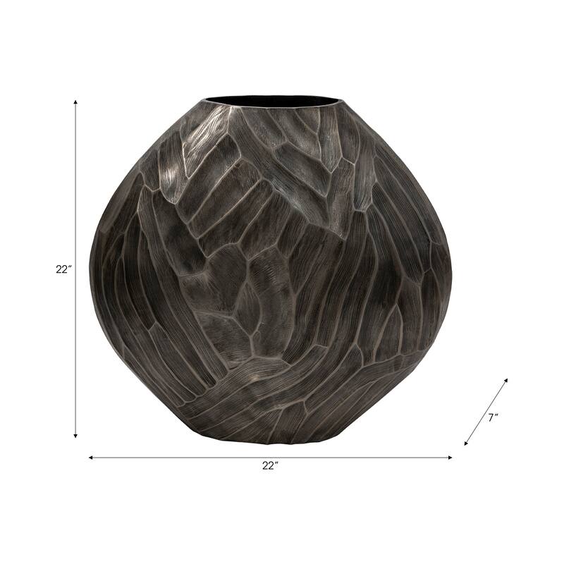 Modern Round Metal Table Vase - Flower Vase