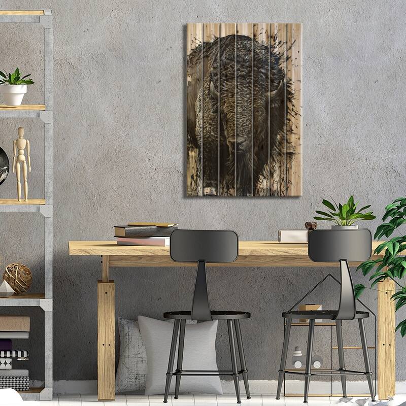Prairie Giant Print On Wood by Angela Bawden - Multi-Color