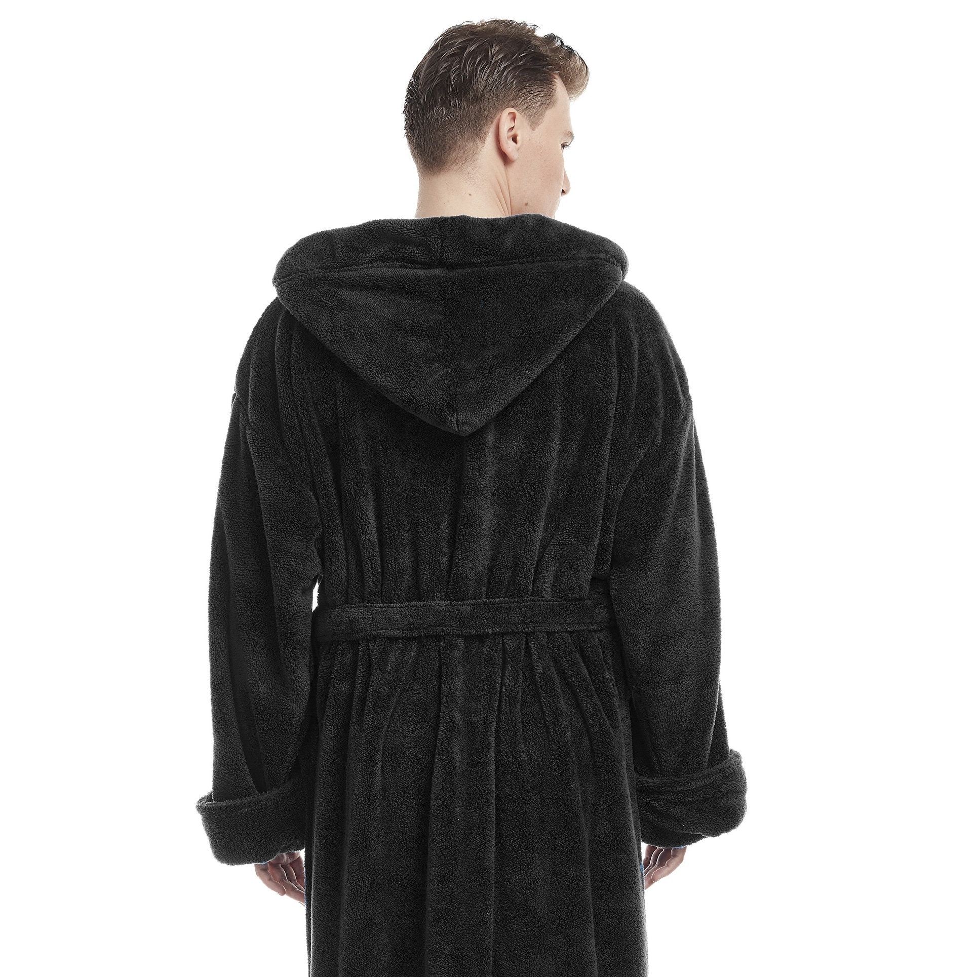 Men's Hooded Soft Plush Fleece Bathrobe Full Length Robe - On Sale - Bed  Bath & Beyond - 14387064