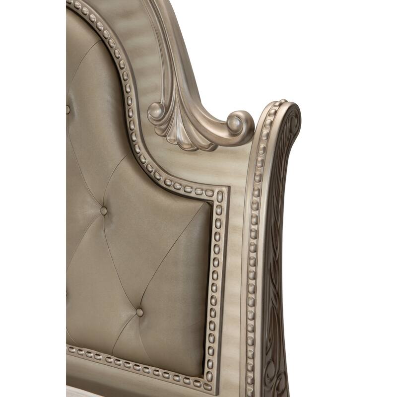 Traditional Silver Finish Luxury Bed 1pc