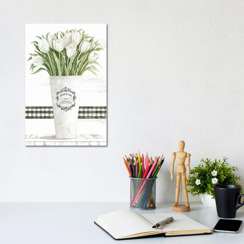 iCanvas "White Tulips" by Cindy Jacobs Canvas Print - 12x8x0.75