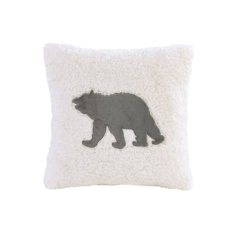 GDF Studio - Alton Plush to Sherpa Down Alternative Comforter Set - Charcoal & Ivory