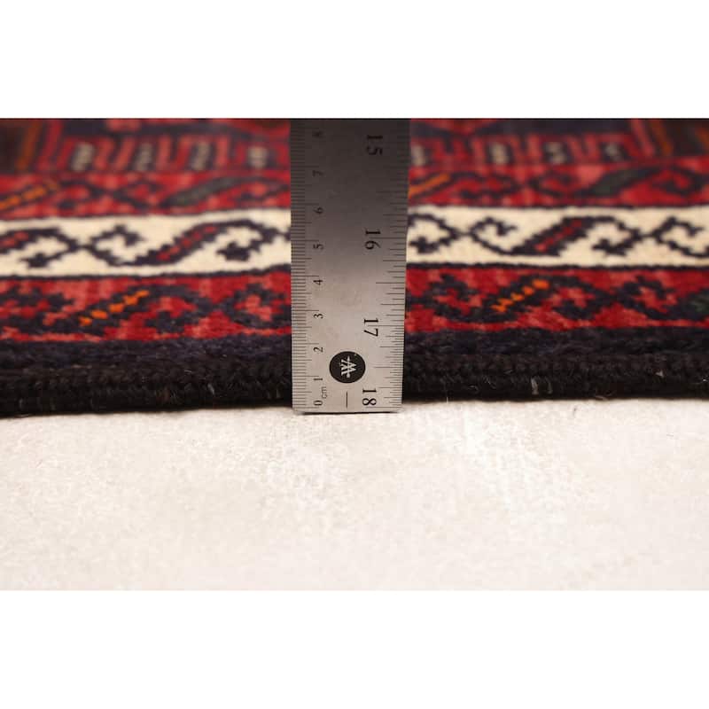 ECARPETGALLERY Hand-knotted Teimani Dark Navy, Red Wool Rug - 3'3 x 6'0