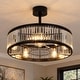 preview thumbnail 2 of 105, Caged Ceiling Fan with Light and Remote, 11.8–28 Inch Low Profile Fandelier, 6-Speed Quiet DC Motor, Black/Satin Nickel
