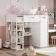 preview thumbnail 39 of 46, Loft Bed with Desk, Wardrobes, 4 Drawers and 4 Shelves Twin - White