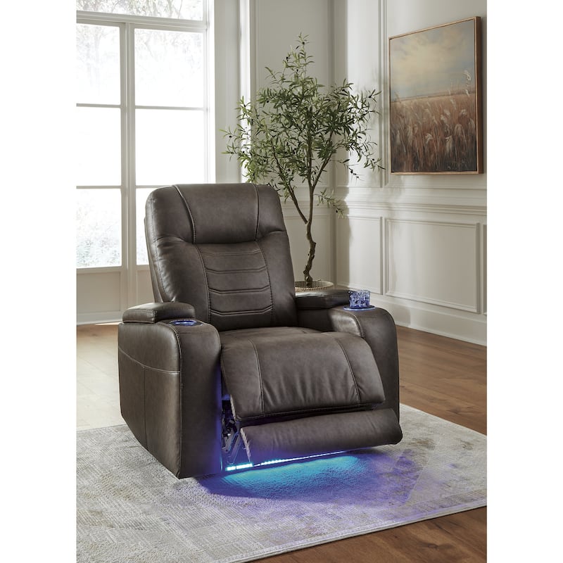 Signature Design by Ashley Schooner Rocks Power Recliner with Adjustable Headrest
