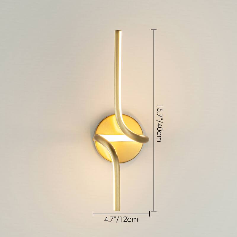 1-Light Modern Black/Gold Linear Aluminum Intergrated LED Bathroom Vanity Light