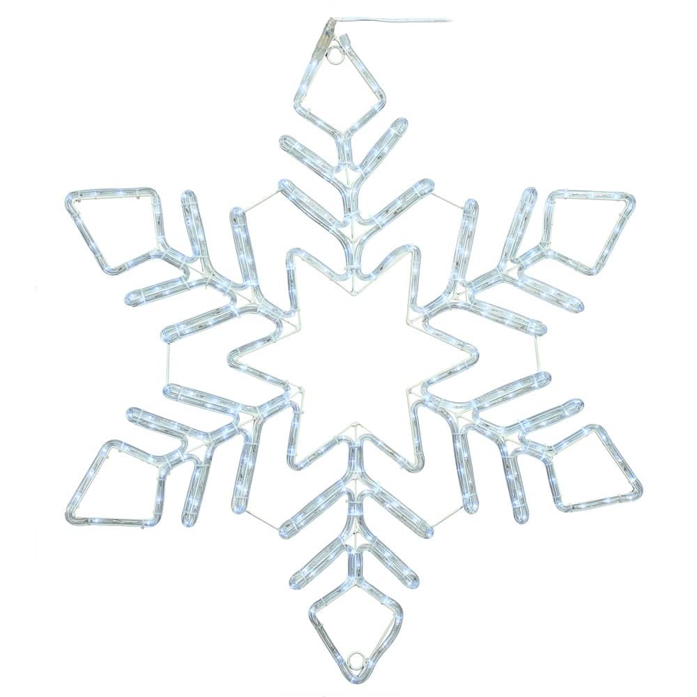 Vickerman 48" Pure White LED Star Twinkle Ropelight Snowflake