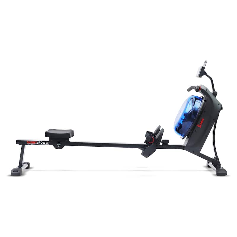 Sunny Health & Fitness Hydro Dual Resistance Smart Magnetic Water Rowing Machine in Blue - SF-RW522017BLU