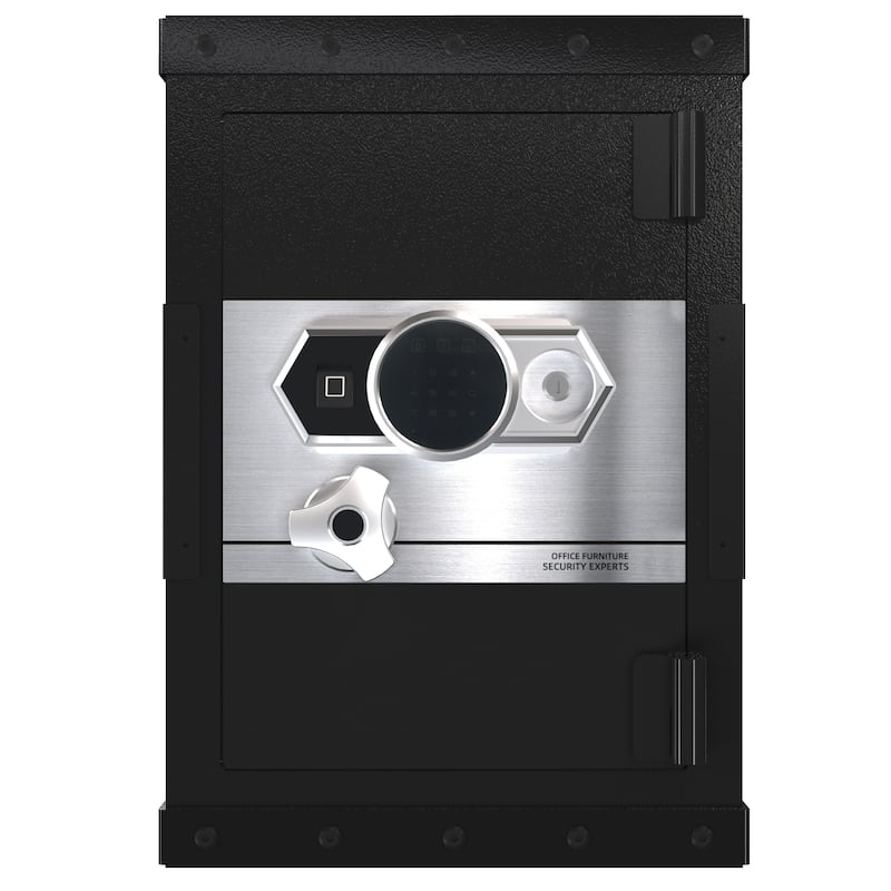 Three-lock safe, measuring 24.4 ″ × 16.5″ × 14.9 ″, suitable for home and office use, large steel digital safe equipped