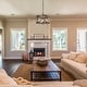 preview thumbnail 5 of 16, Modern Farmhouse 4-Light Drum Chandelier Wood Grain Lights for Dining Room - D15.5" x H76"