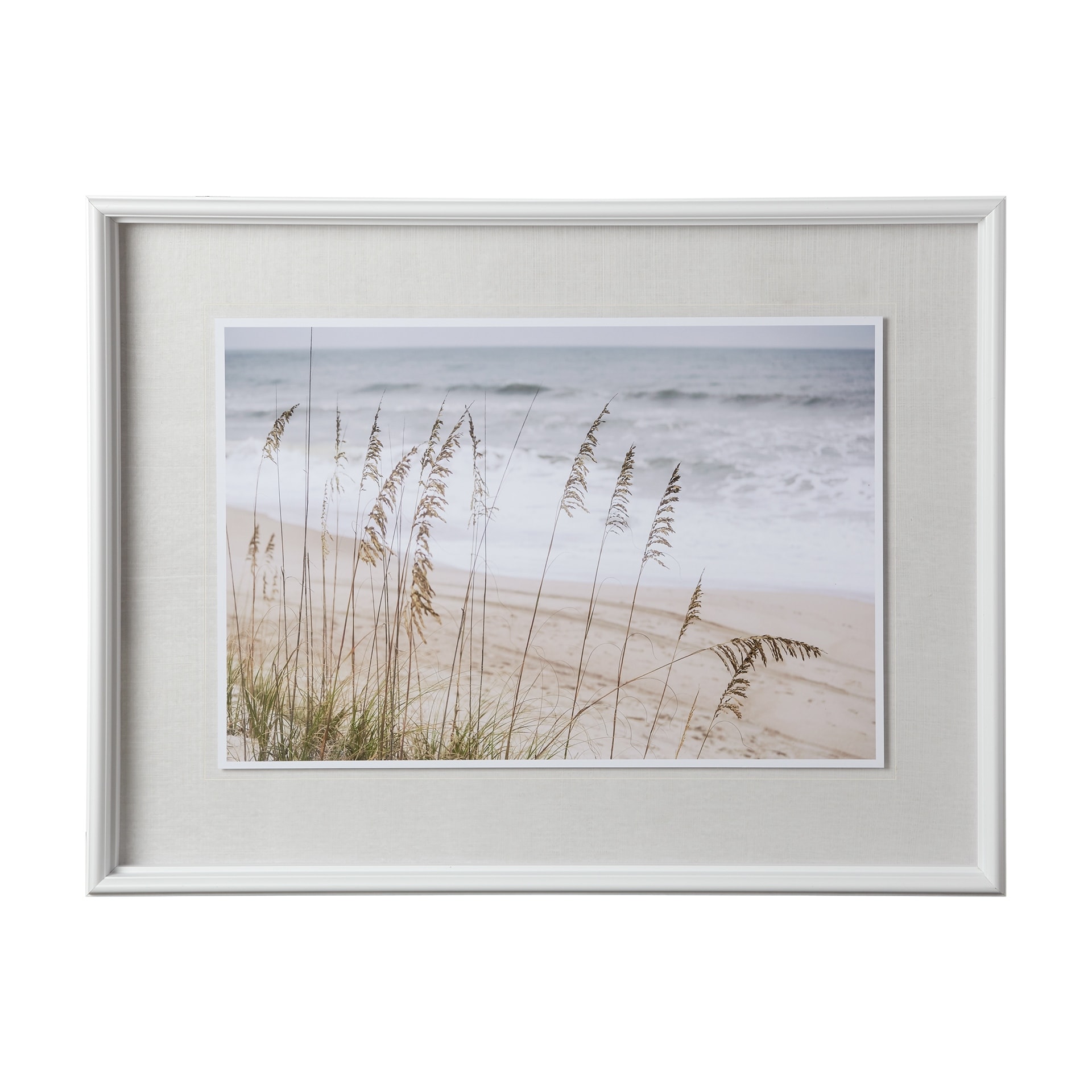 Mercana Silver Seagrass by Marlana Semenza a Hand Embellished Textured Framed Photo Art Print Matted under G