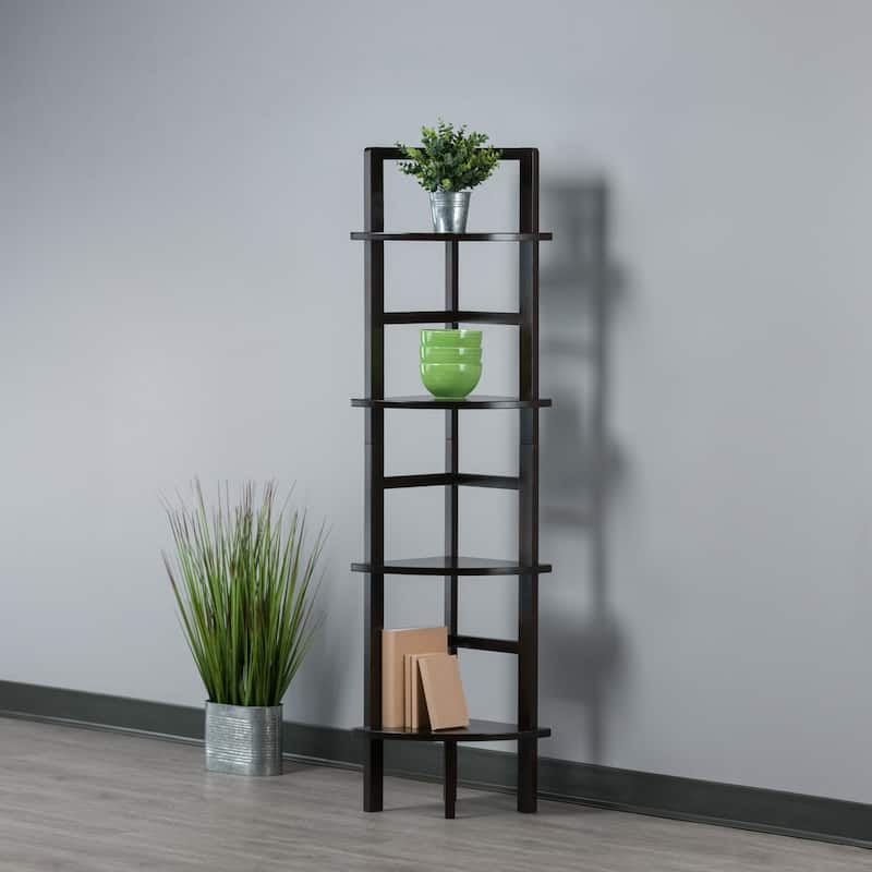 Aiden Corner Baker's Rack, Coffee - 13.86 x 13.86 x 63.58 inches