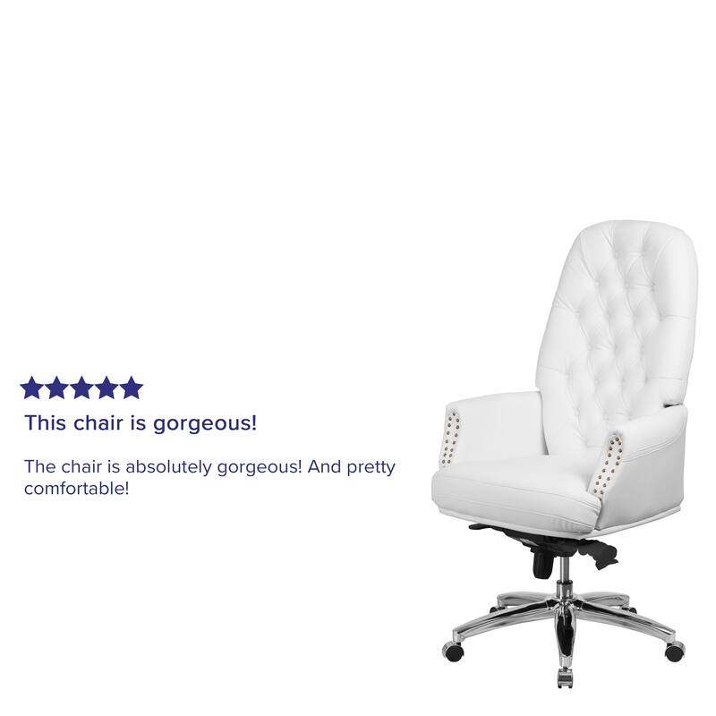 High Back Tufted LeatherSoft Executive Swivel Ergonomic Office Chair