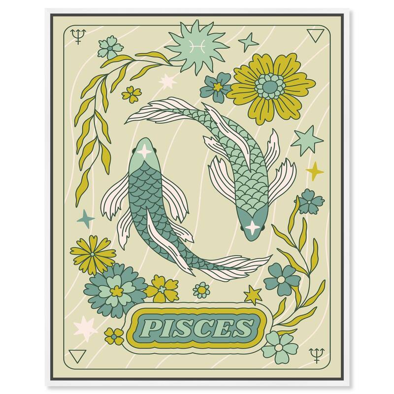 Pisces Stars Card Canvas by Art Remedy - 24" x 30" - White