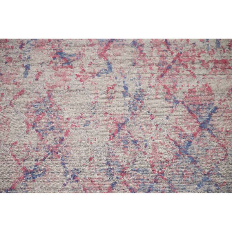 Trellis Abstract Modern Area Rug Handmade Wool Carpet - 8'0"x 10'0"