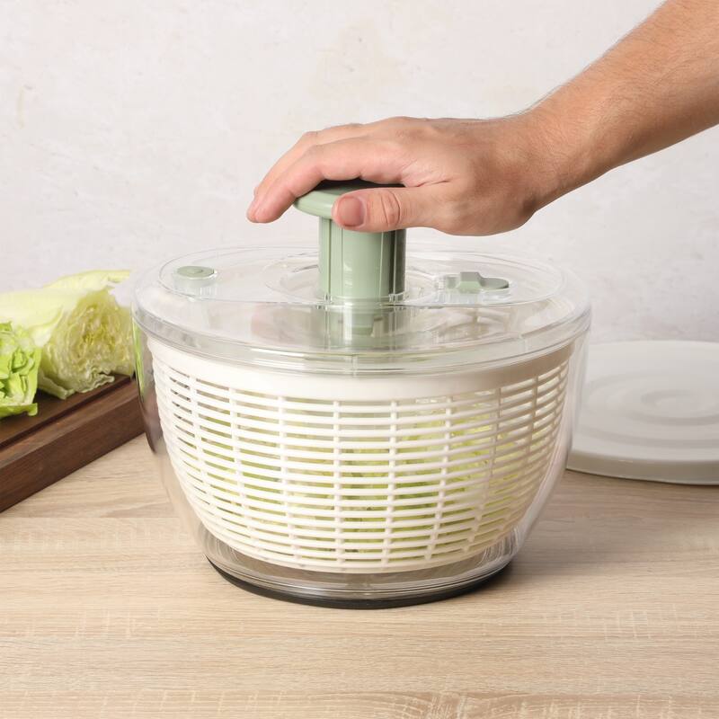 Sur La Table Kitchen Essential 6.3 Qt Salad Spinner, Fruit Wahser, Fruit Washing Bowl with Strainer, Vegertable Cleaner