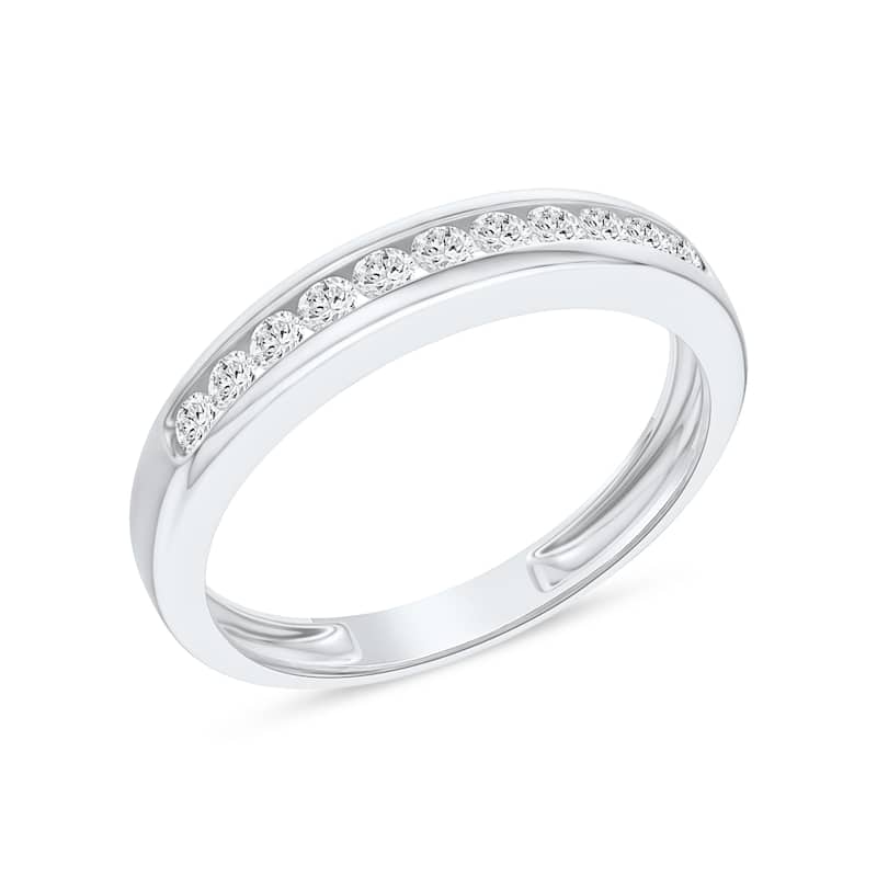 IGI Certified 1/4ct TDW Diamond Wedding Band in 14K White Gold for Women