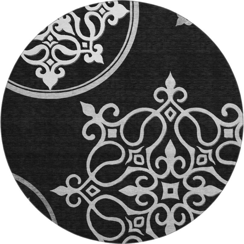 Premium Washable Super Soft Transitional Scroll Mayfield Rug