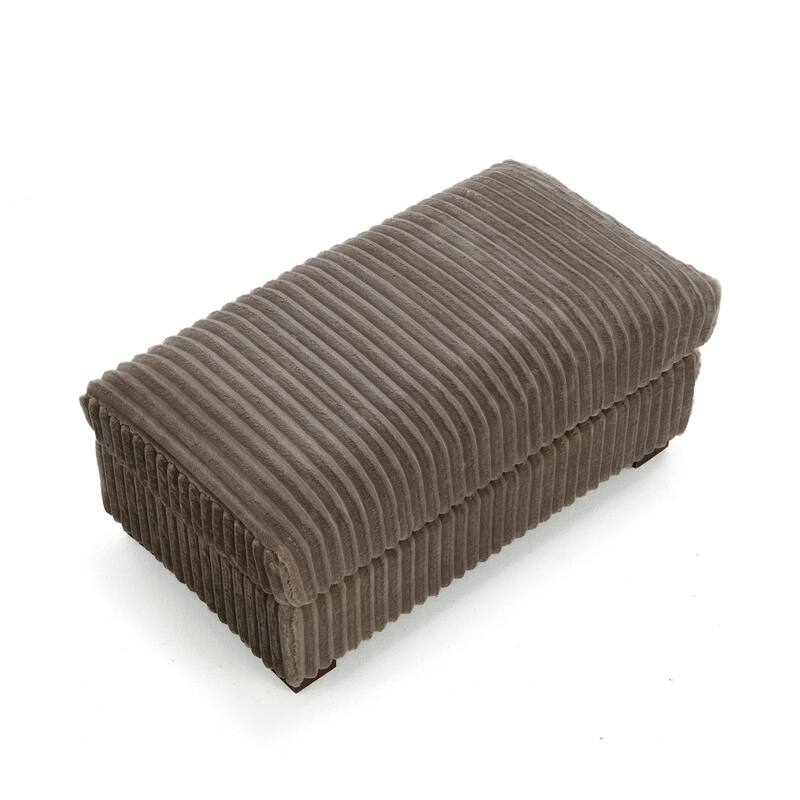 40"W Cotton Flannel Modular Sectional Ottoman